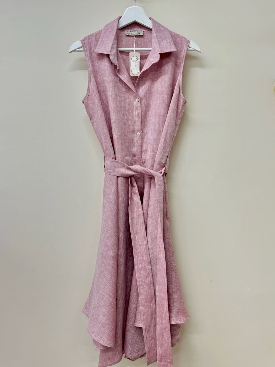 100% linen frog dress