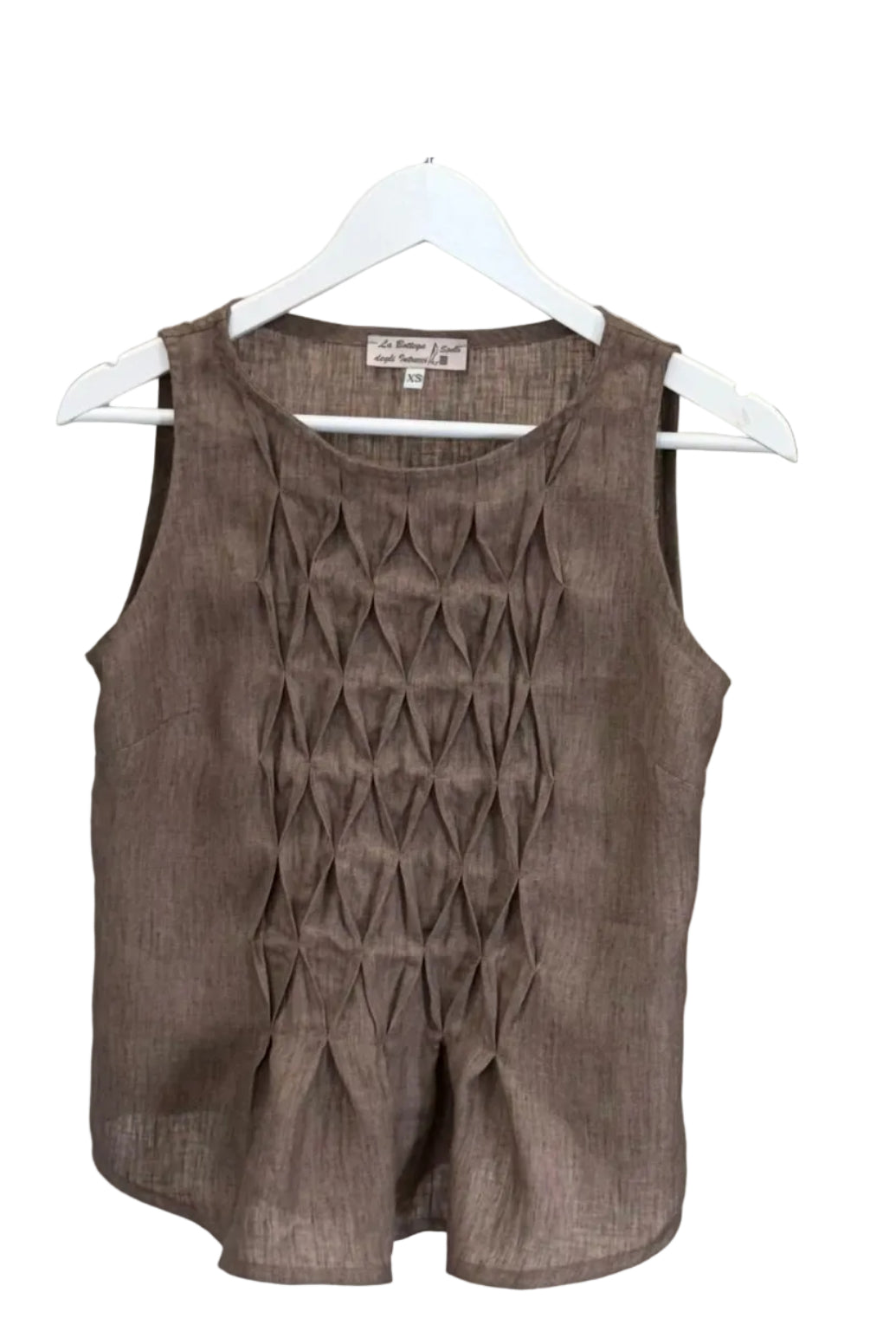 Top punto smock 100% Lino