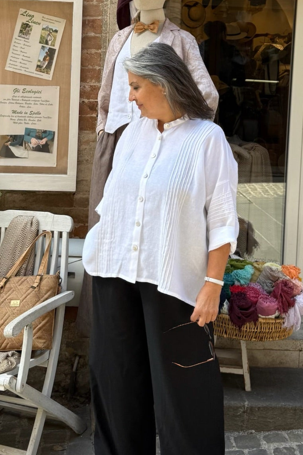 Camicia coreana over 100% Lino