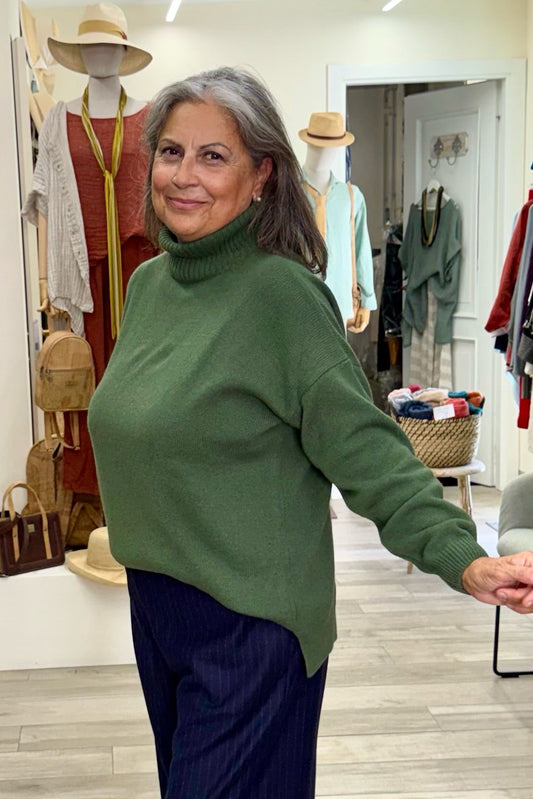 Recycled cashmere sweater - turtleneck