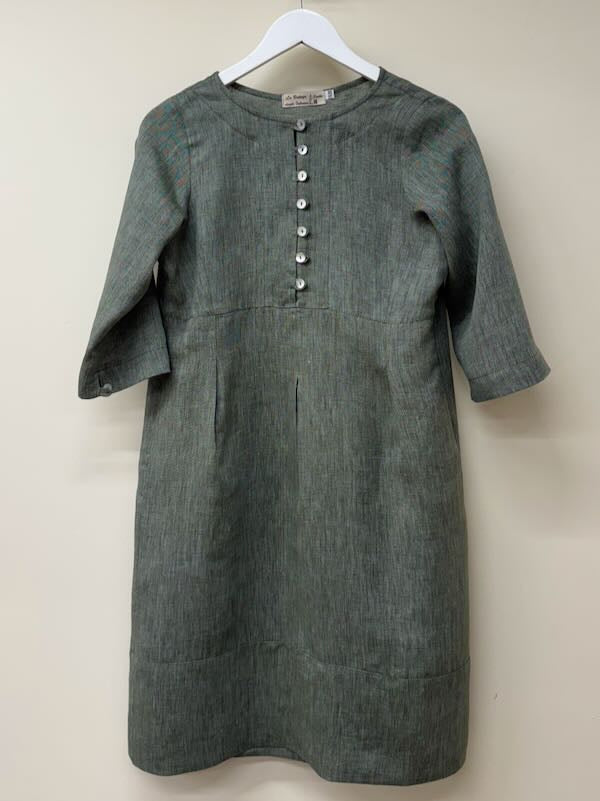 100% linen frog dress