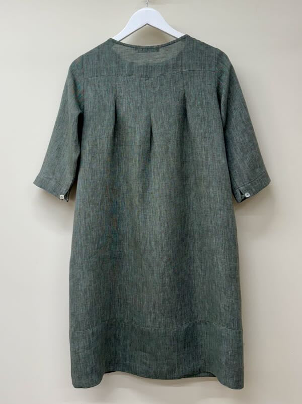 100% linen frog dress