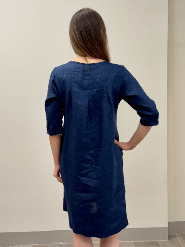 100% linen frog dress