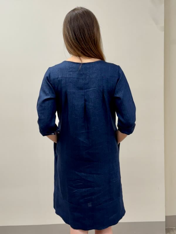 100% linen frog dress