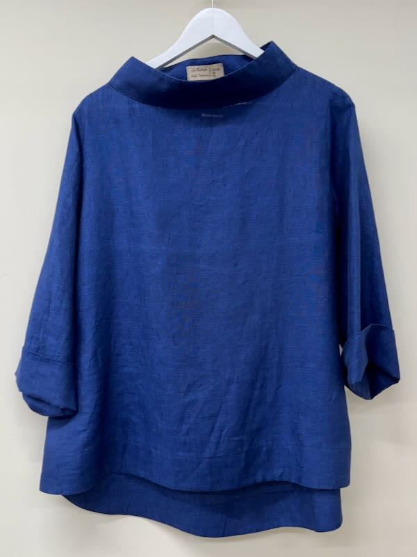 100% Linen retro blouse
