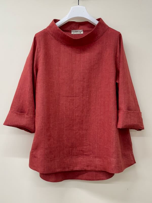 100% Linen retro blouse