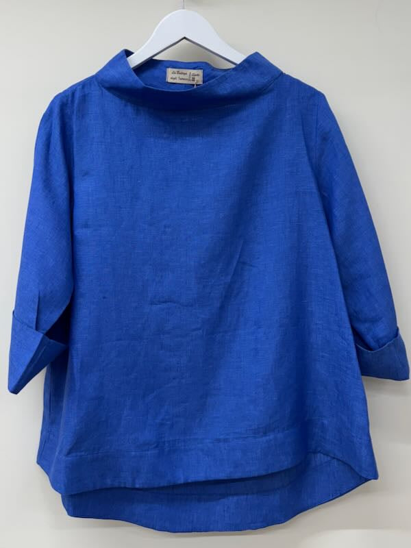 100% Linen retro blouse