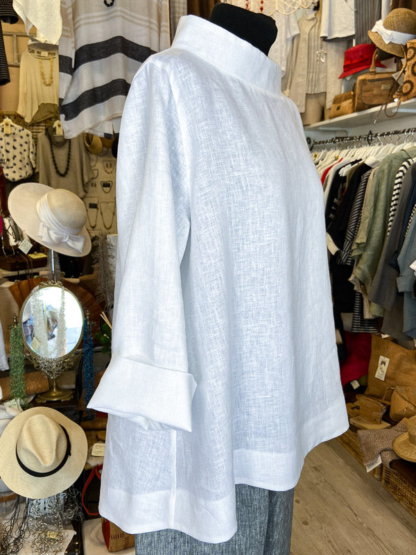 100% Linen retro blouse