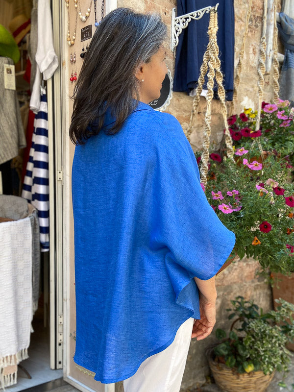 Rounded blouse 100% Linen