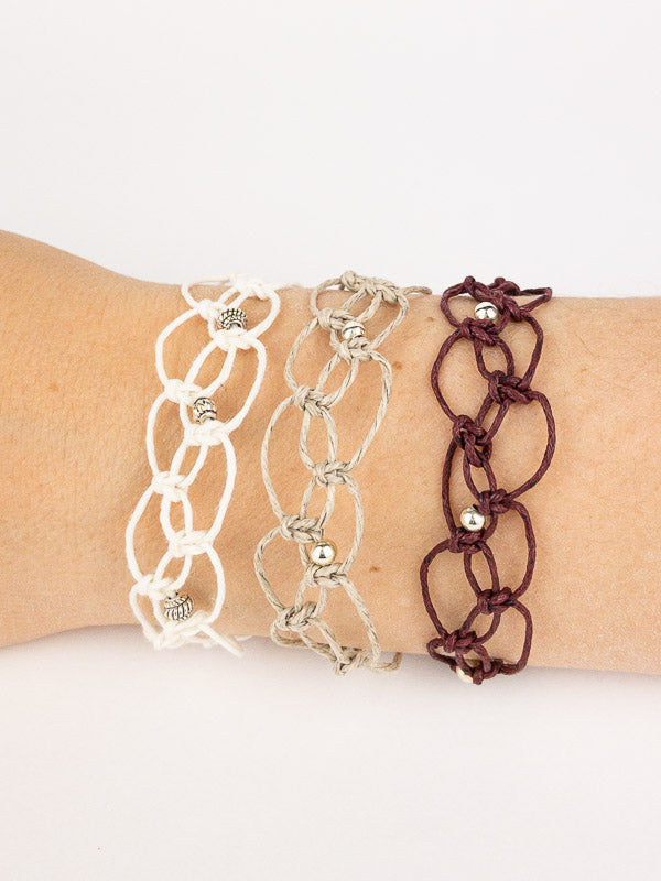 5 4-strand Macramé bracelets