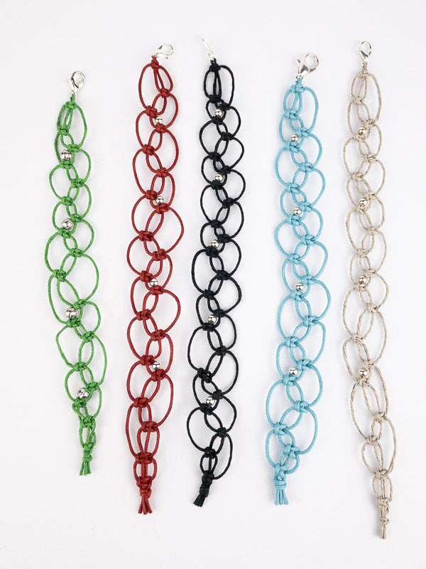 5 4-strand Macramé bracelets