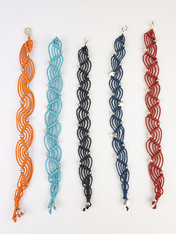 5 Macramé bracelets with 6 strands