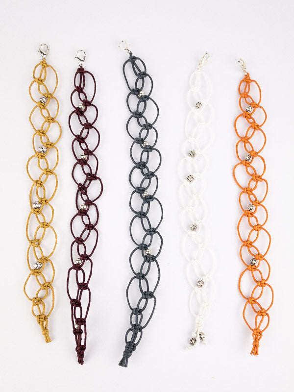 5 4-strand Macramé bracelets
