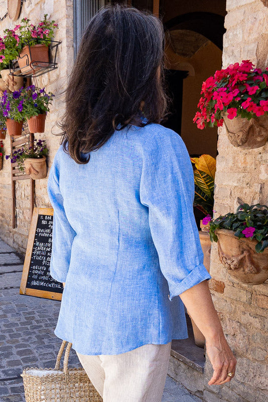 Camicia alamari 100% Lino