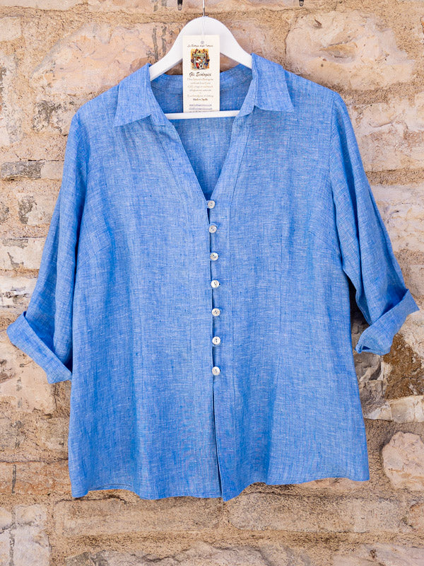 100% Linen frog shirt