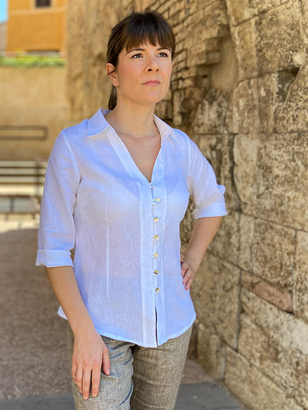 100% Linen frog shirt