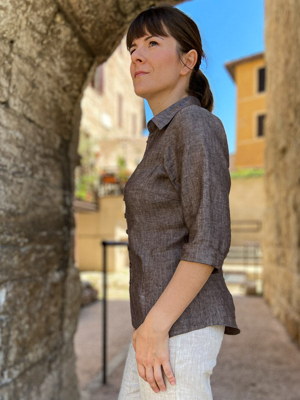 100% Linen frog shirt