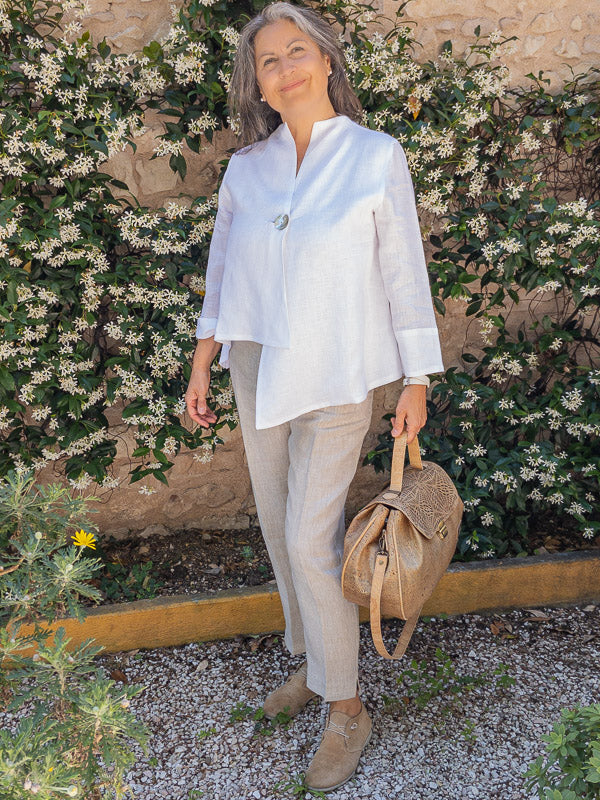 100% Linen asymmetrical jacket