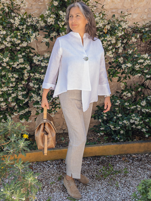 100% Linen asymmetrical jacket