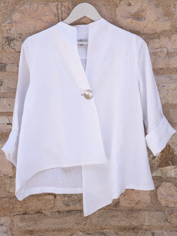 100% Linen asymmetrical jacket