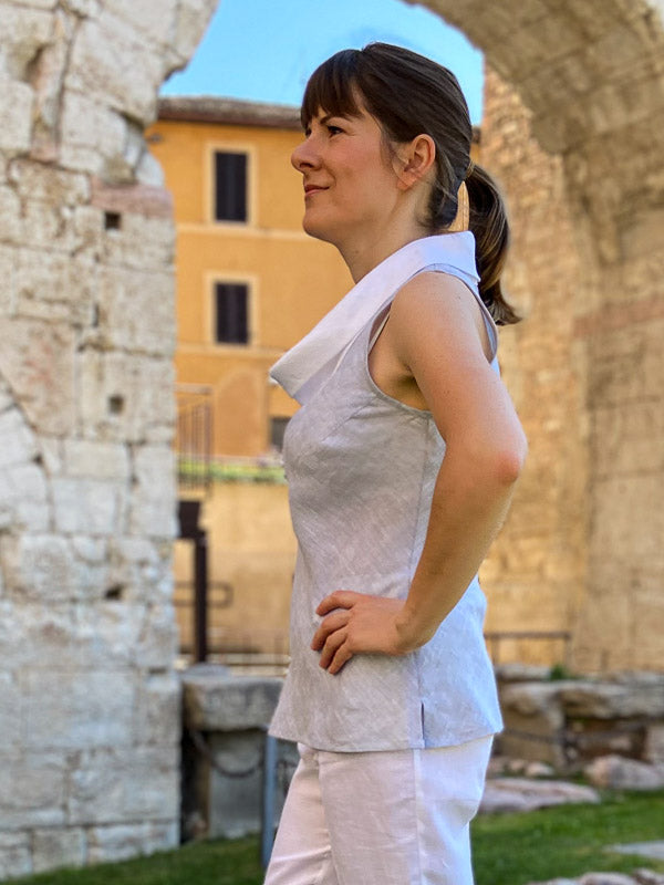 Two-tone 100% Linen top