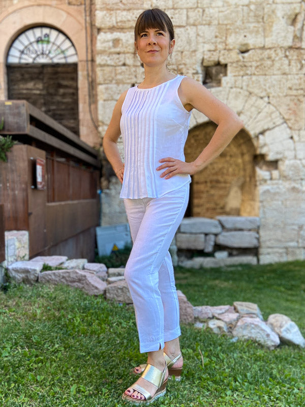100% Linen pleated top