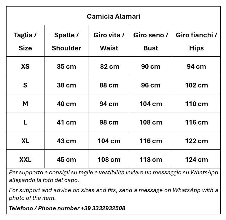 Camicia alamari 100% Lino