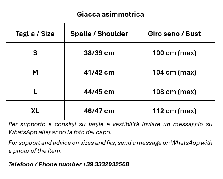 Giacca asimmetrica 100% Lino