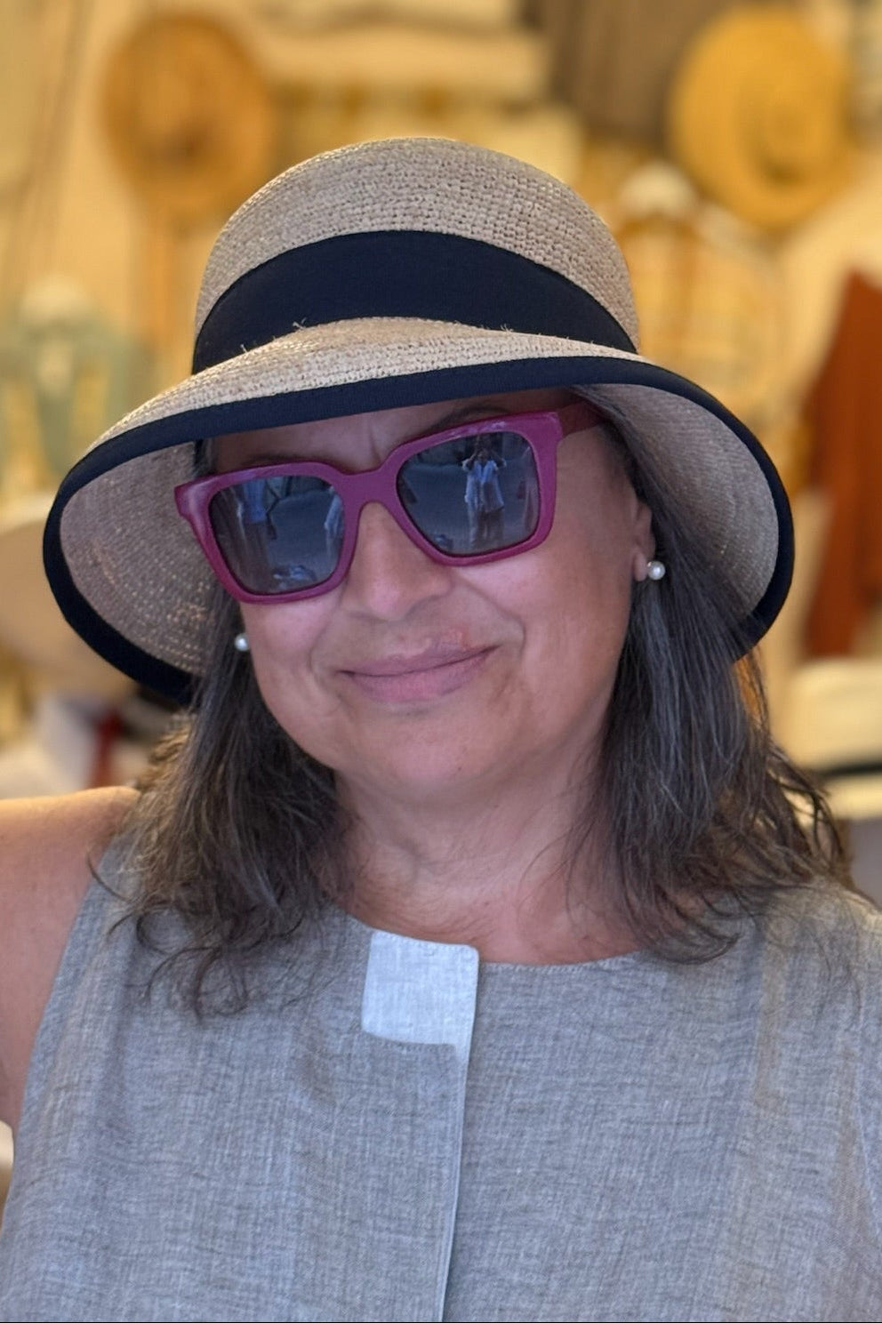 Cappello Cloche - 100% rafia crochet