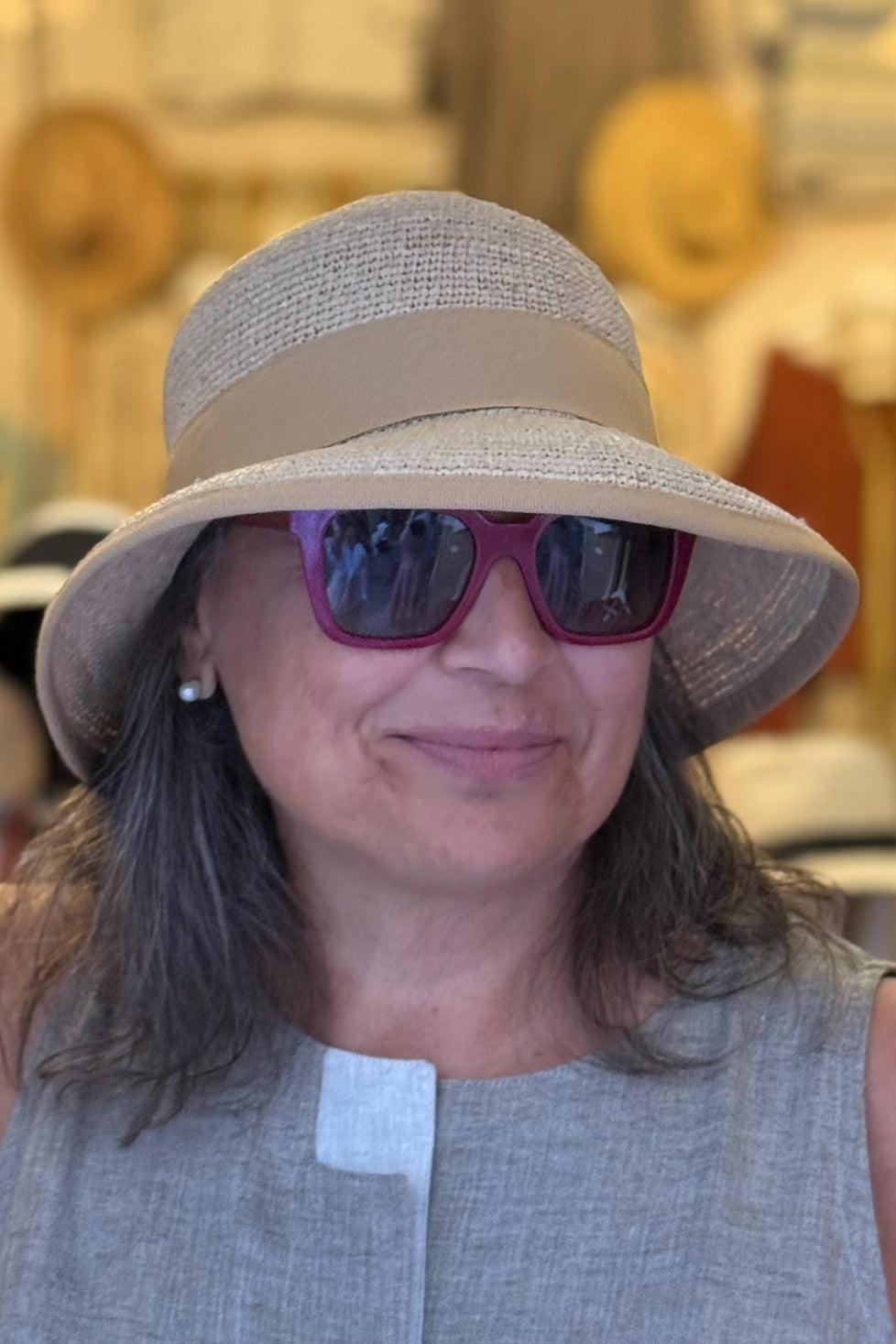 Cappello Cloche - 100% rafia crochet