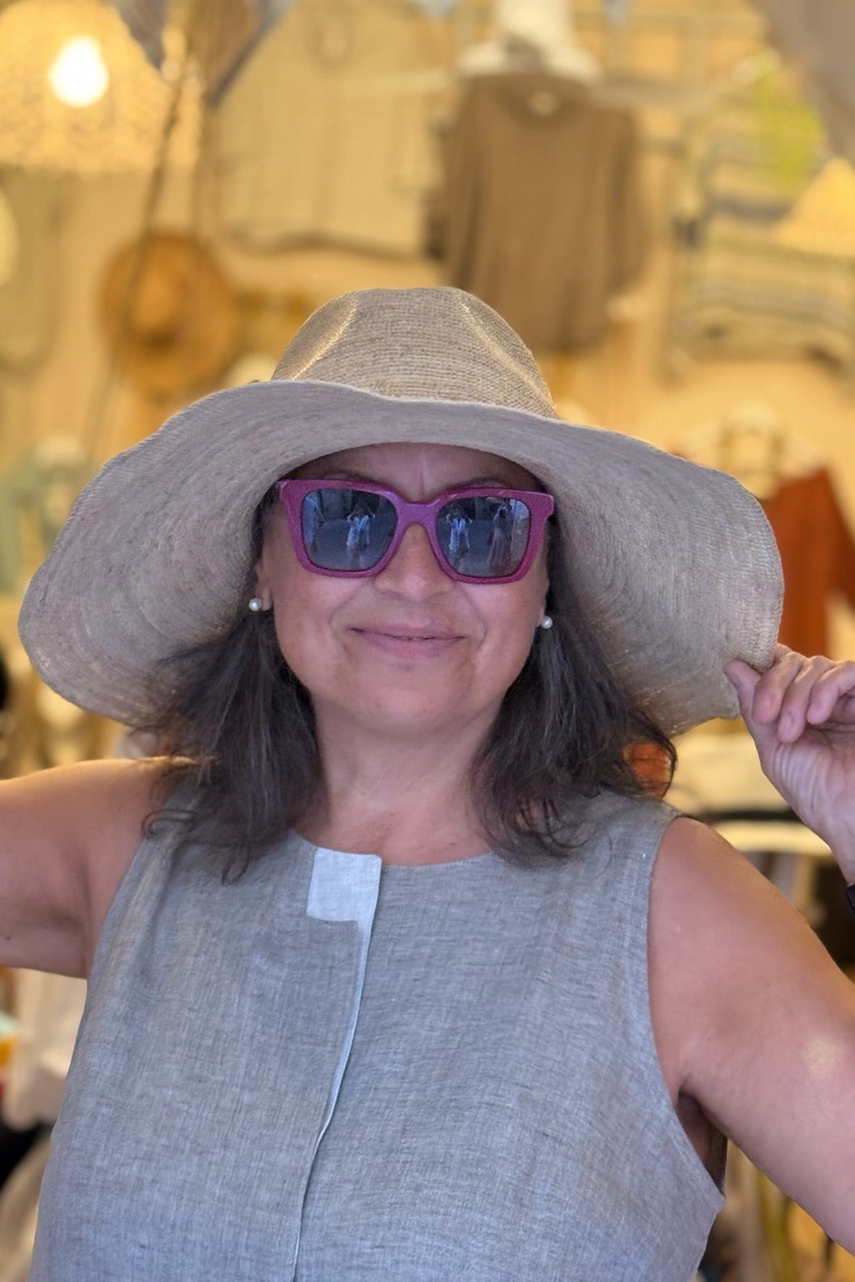 Cappello Safari - 100% rafia crochet