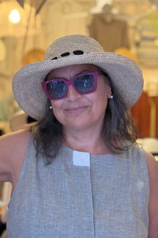 Cappello Barbara nastro - 100% rafia crochet