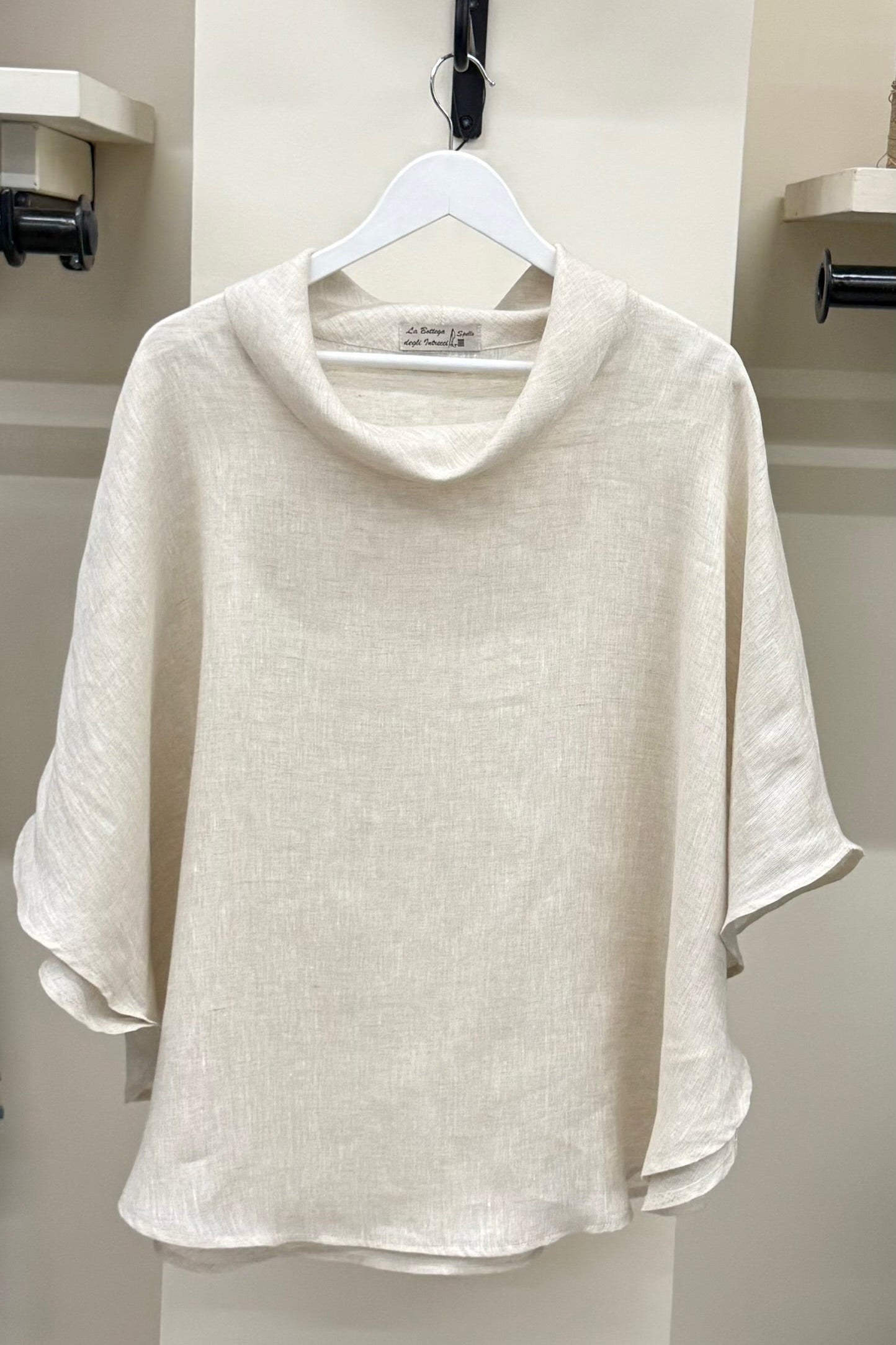 Poncho stondato 100% Lino