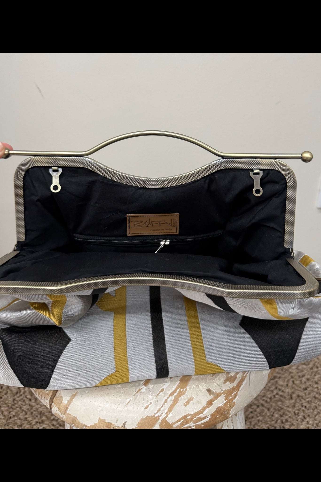 Borse in tessuto - silver, black & oil