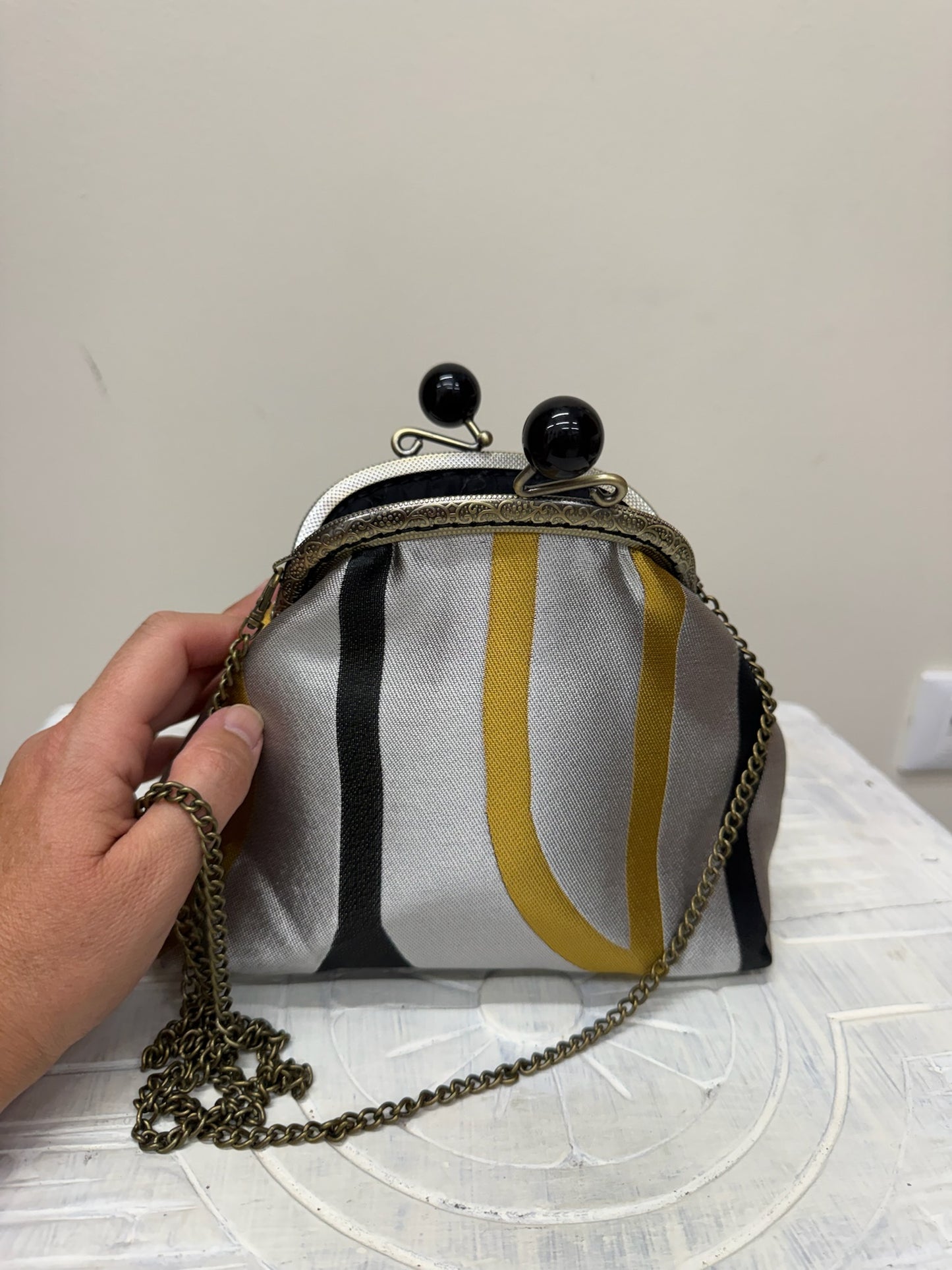 Borse in tessuto - silver, black & oil