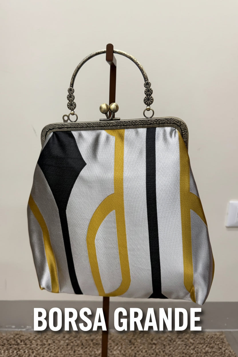 Borse in tessuto - silver, black & oil