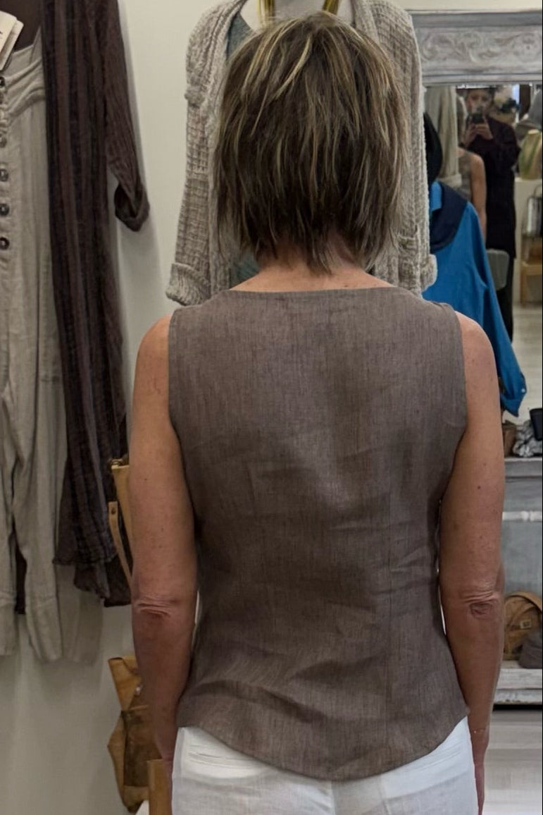 Top punto smock 100% Lino