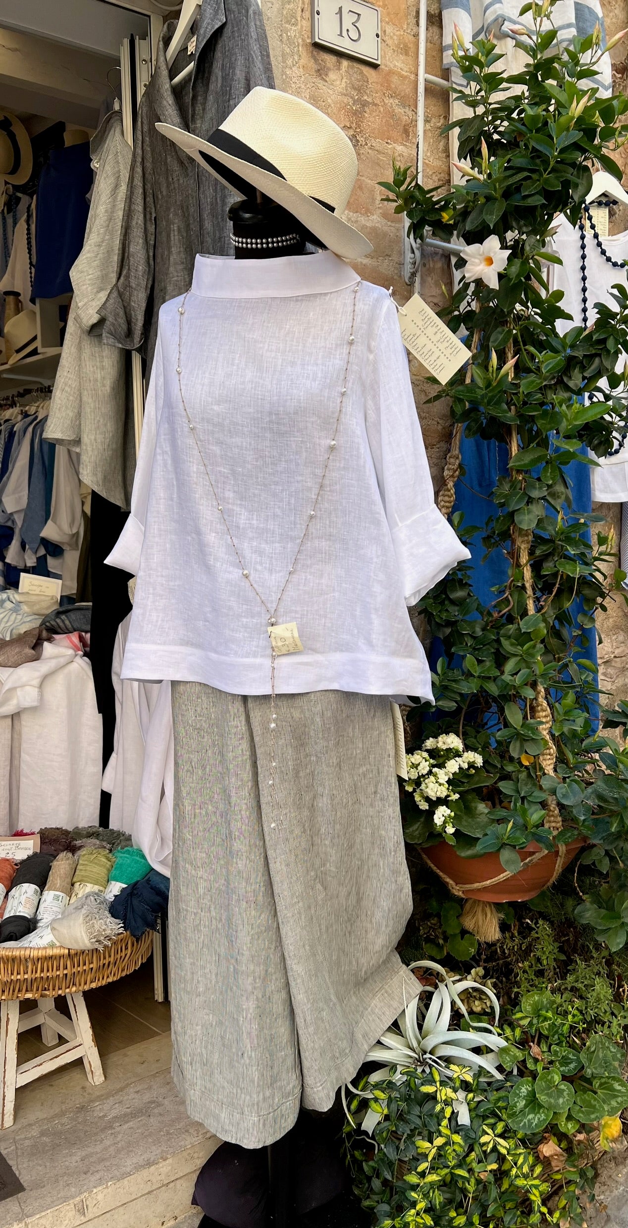 Blusa retrò 100% Lino