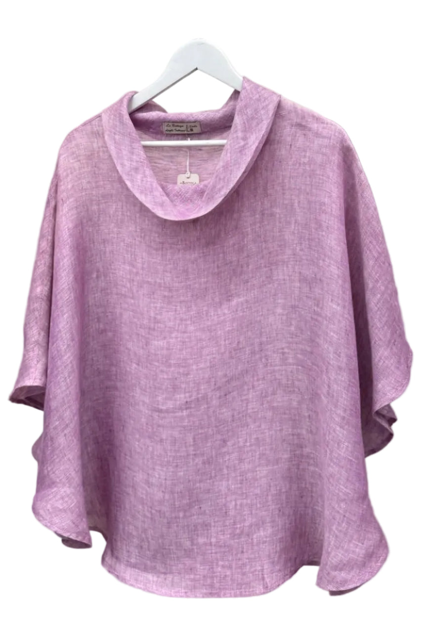 Poncho stondato 100% Lino