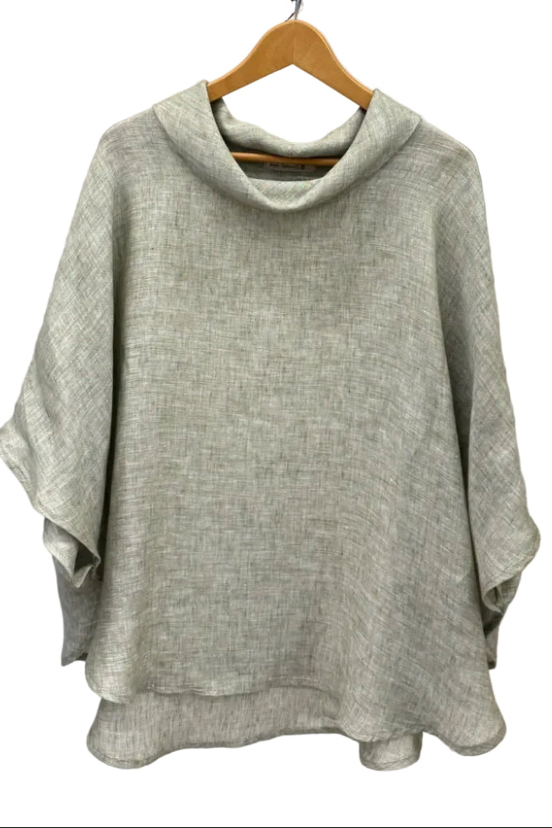 Poncho stondato 100% Lino