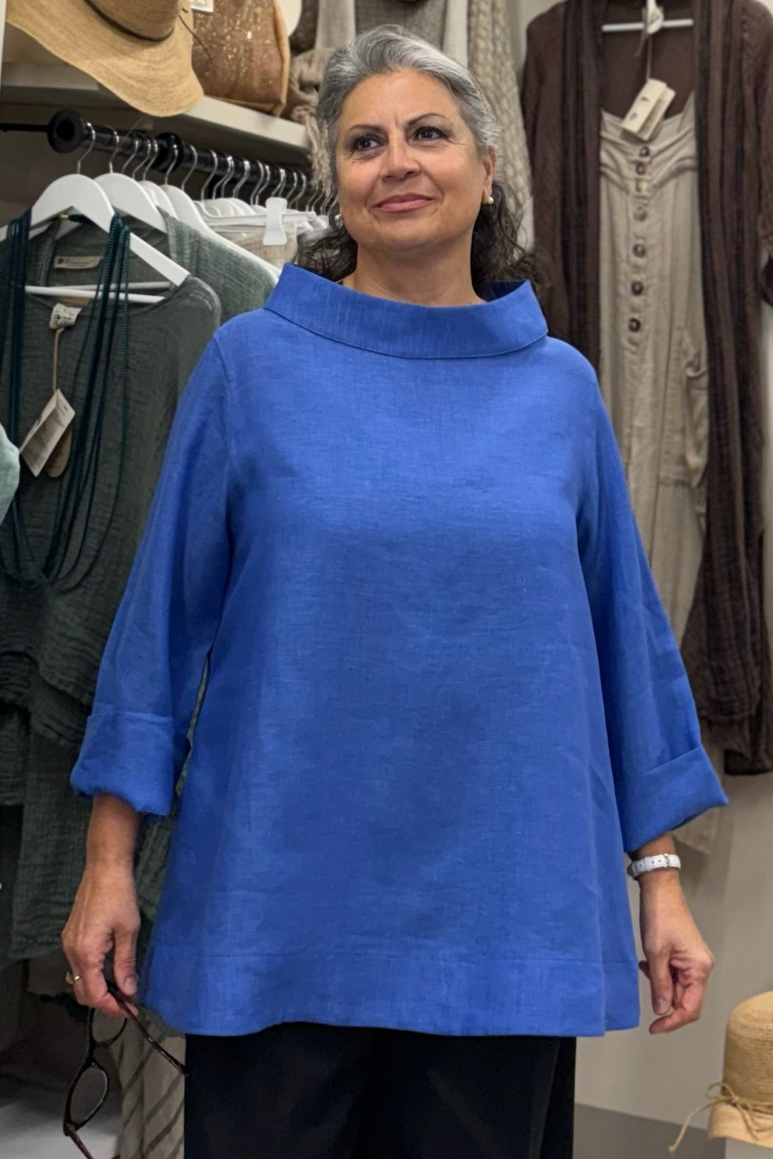 Blusa retrò 100% Linen