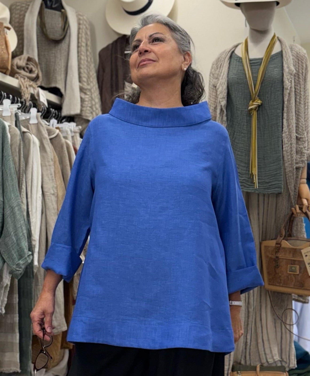 Blusa retrò 100% Linen