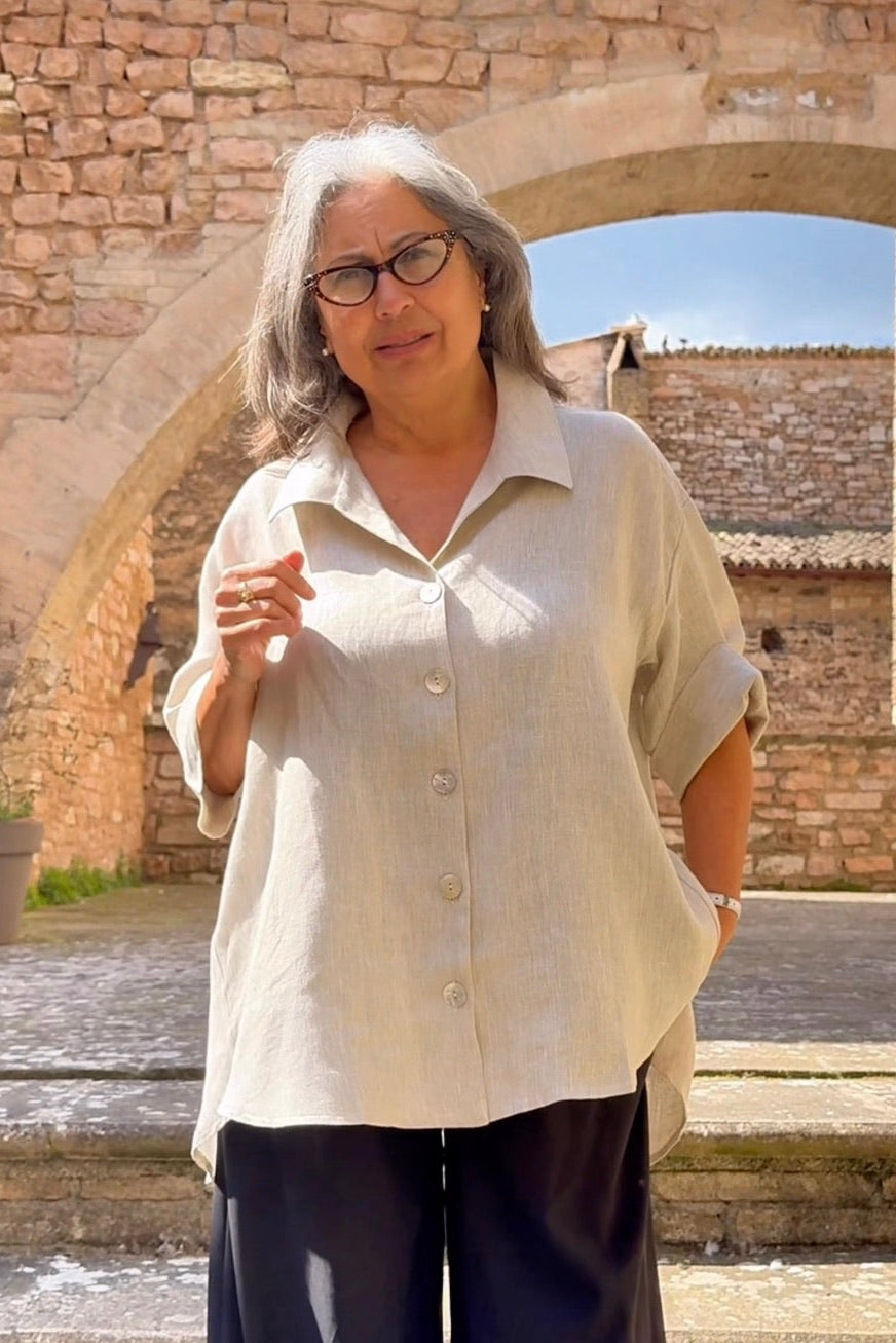 Giacca camicia 100% Lino