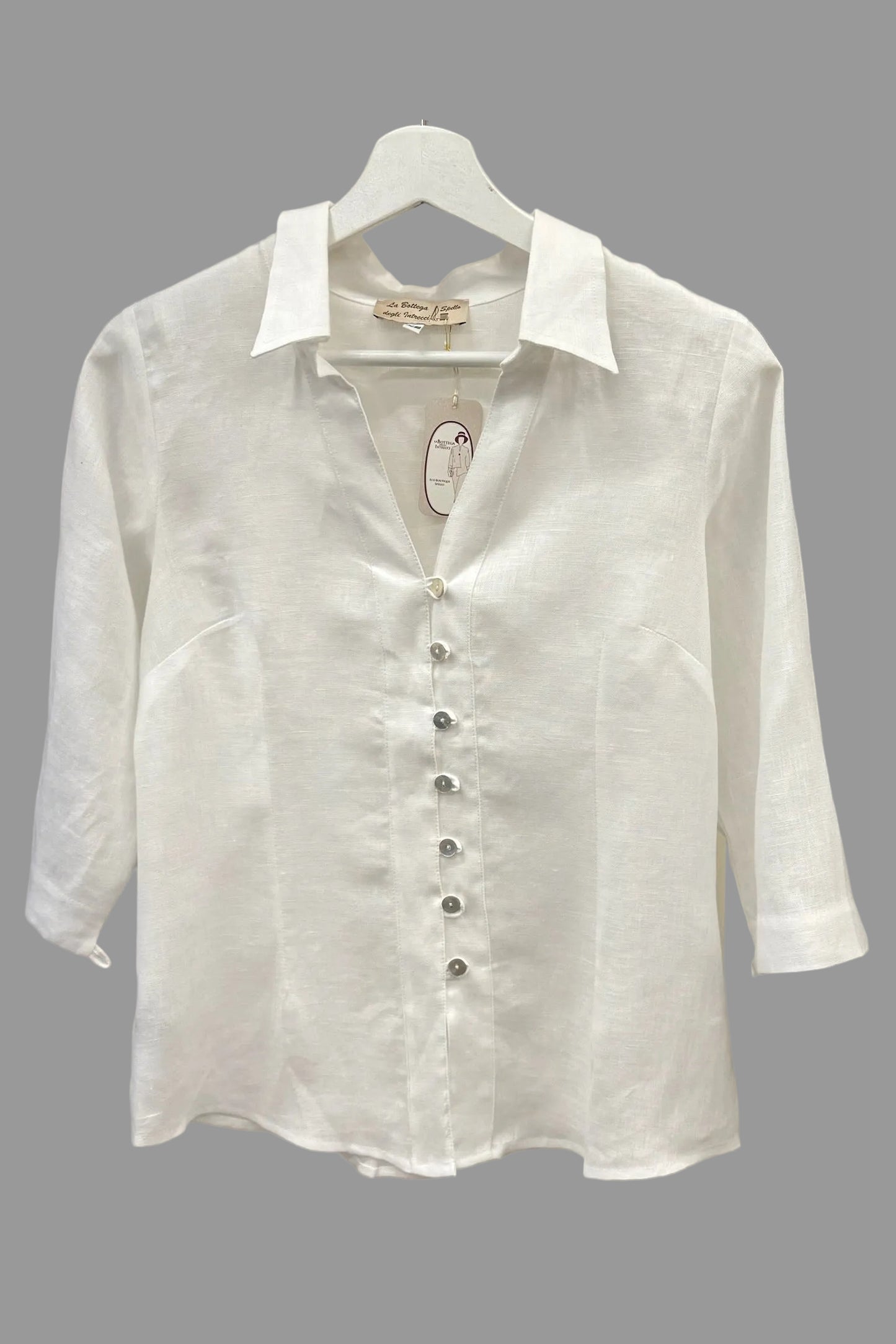 Camicia alamari 100% Lino