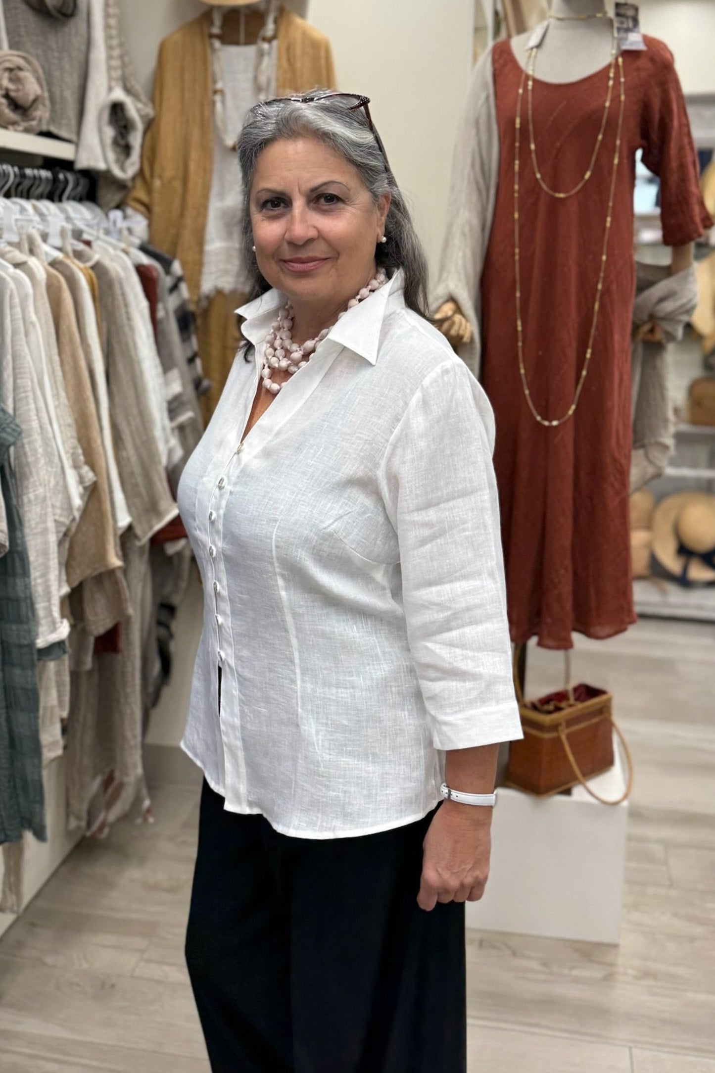 Camicia alamari 100% Lino