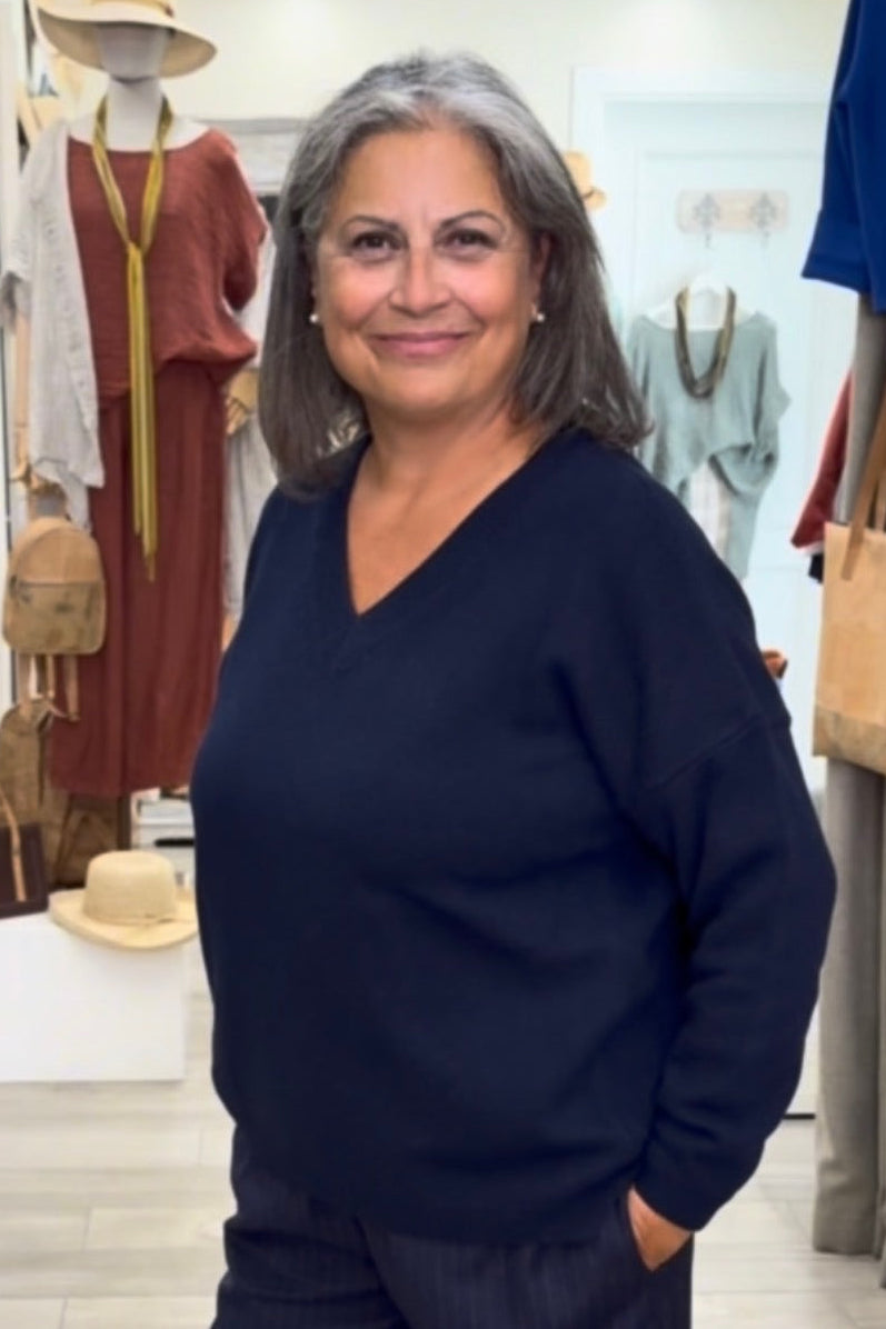  Recycled cashmere sweater - V-neck