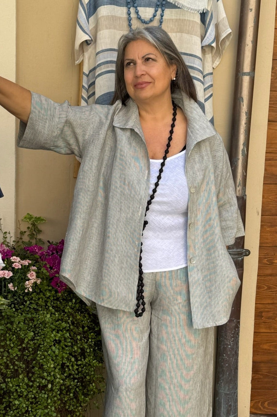 Giacca camicia 100% Lino