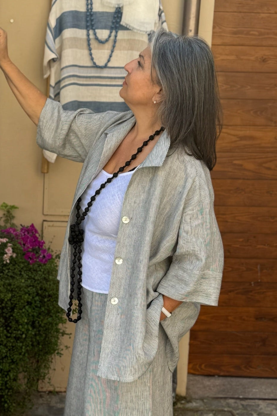 Giacca camicia 100% Lino