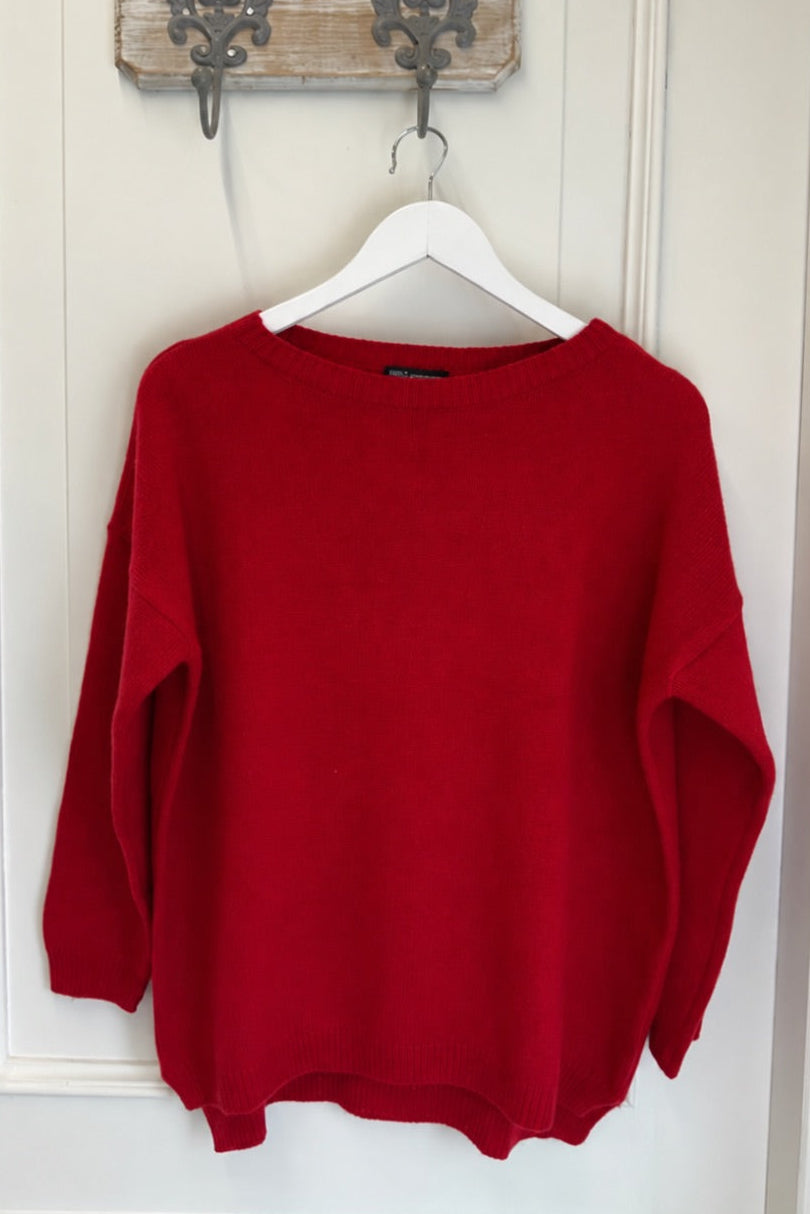Maglia in cashmere rigenerato - scollo a barca