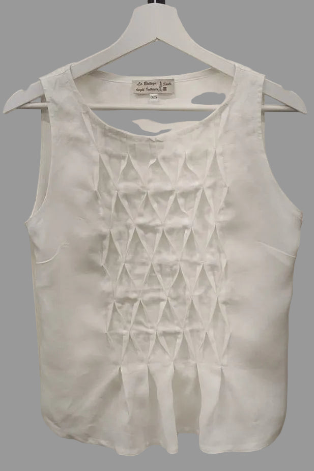 Top punto smock 100% Lino